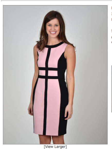 Yoana Baraschi Pink And Black Colorblock Midi Sheath Dress